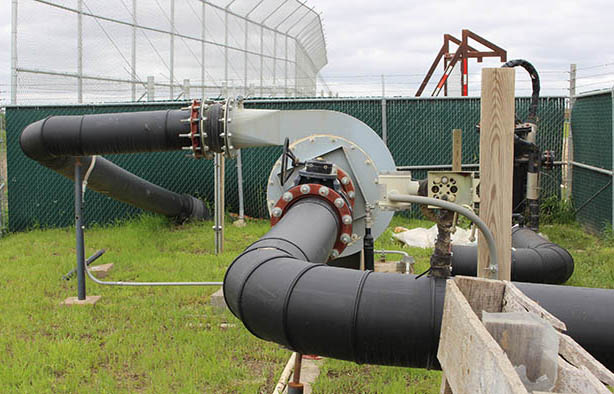 Pipes connect the Douglas County landfill to OPPD's Elk City Station methane plant