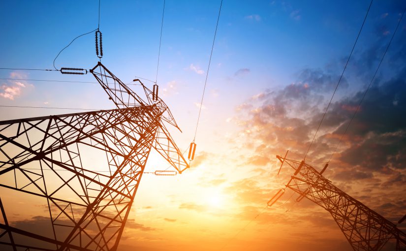 Transmission Towers Sun low angle