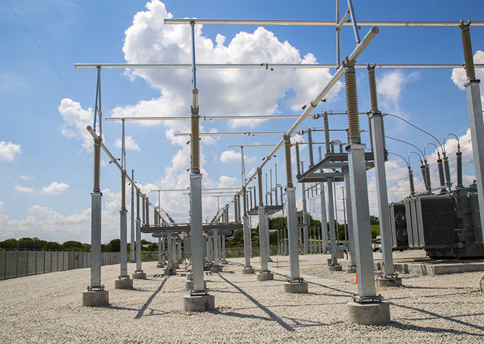 energy management system, exterior shot of a substation
