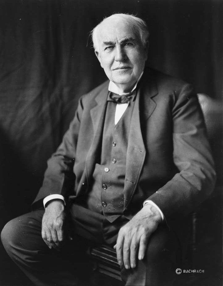 Public domain portrait of American inventor Thomas Edison from the Library of Congress.