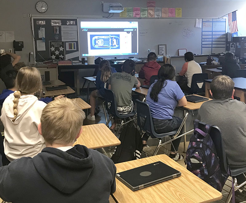 electric vehicle education, classroom of students